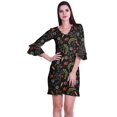 thumbnail image 1 of Moomaya Robe Courte Imprimée pour Femmes, Manches Évasées, Coupe Droite, Robes pour Femmes, Vêtements d'Été Décontractés, 1 of 6