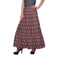 thumbnail image 4 of Moomaya Jupe Longue Imprimée pour Femmes Style Portefeuille Grande Taille Jupe Maxi à 3 Niveaux, 4 of 6