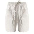 thumbnail image 5 of Jsaierl Shorts for Women Cotton Linen Drawstring Elastic Waisted Straight Wide Leg Lounge Shorts Comfy Solid Color Shorts Plus Size Shorts with Pocket, 5 of 5