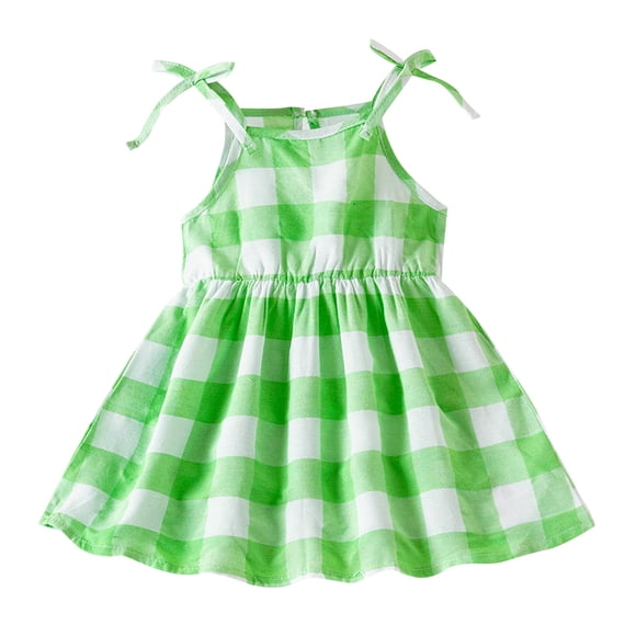 Summer Saving Clearance! WRKEKC Girls Summer Dress, Girls Casual Dress, Toddler Baby Girls Summer Casual Plaid Camisole Dress Cute A-line Skirt Are Suit for 3 Months-24 Months 18 Months