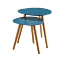 thumbnail image 2 of Convenience Concepts Oslo Nesting End Tables, Blue / Natural, 2 of 2