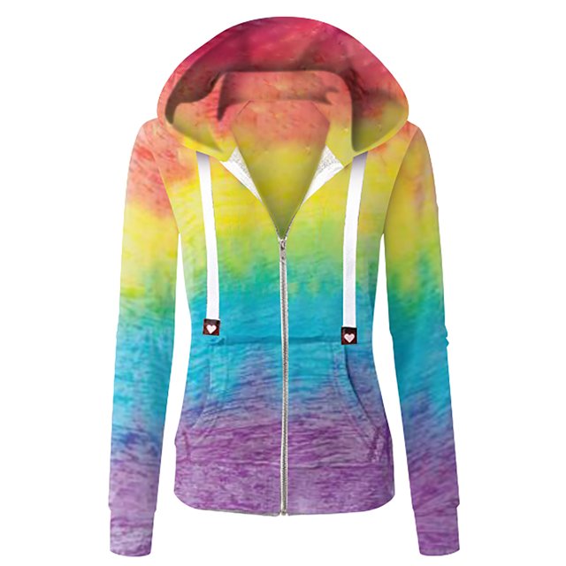 Pisexur Veste d'Hiver Décontractée Imprimé Tie-Dye