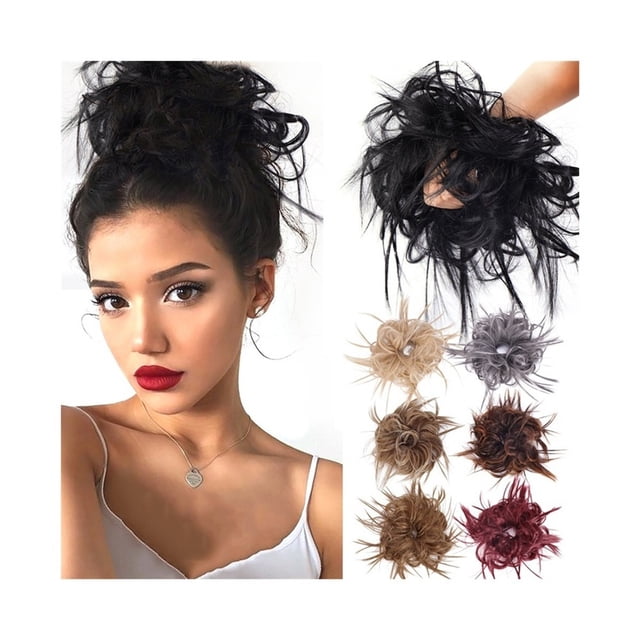 Tousled Updo Messy Bun Hair Piece Elastic Synthetic Hair Scrunchies Ponytail Extension