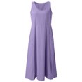 thumbnail image 2 of Ketyyh-chn99 Robe T-Shirt Femme Grande Taille Jupes pour Femmes Vêtements Robe d'Été Manche à Volants Ample Fluide Plissée Robe Mini Violet,TG, 2 of 4