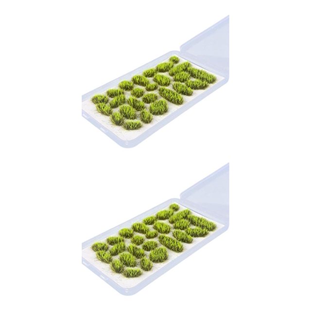 ZheElen 25x Simulation Cluster Grass for Train Scenery Decor Accessory Yellow Green 6mm 2Set