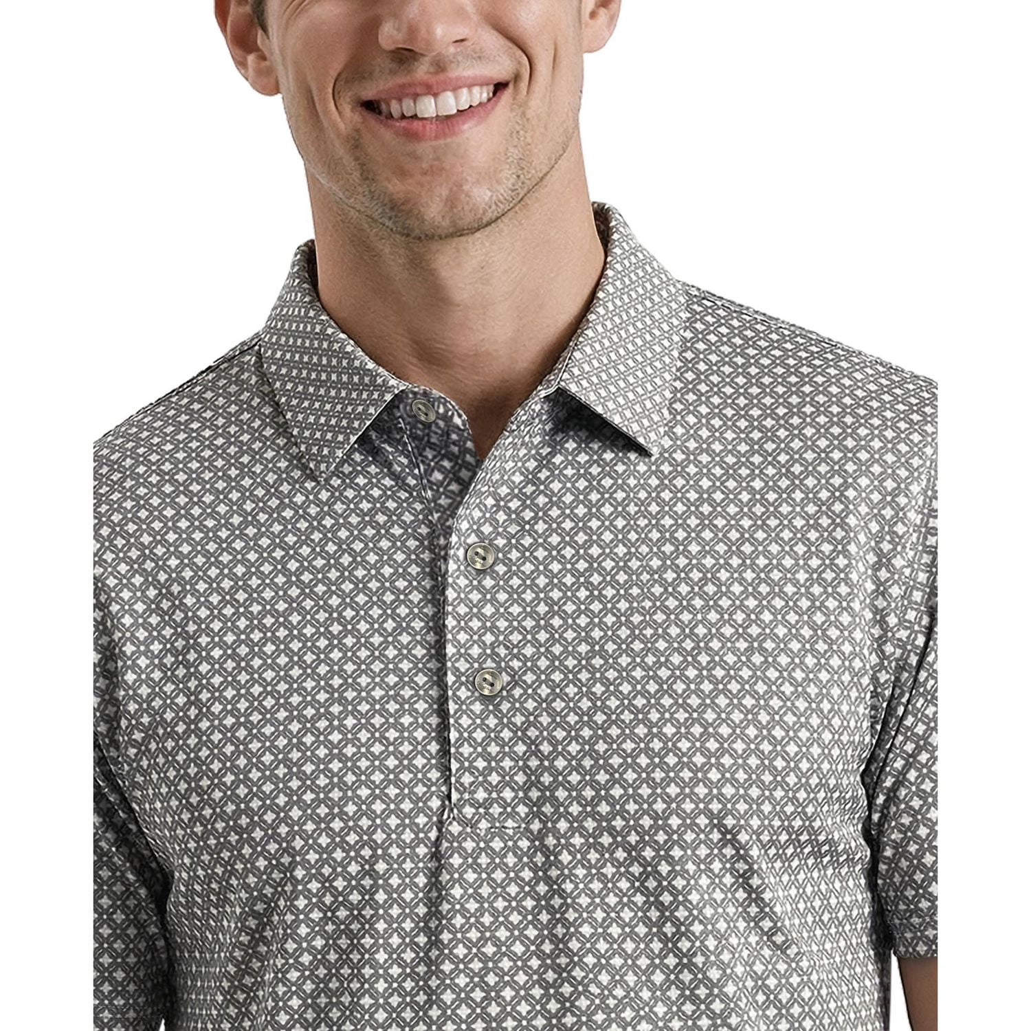 Ben Hogan Performance Men's Shibori Geo Print Short Sleeve Golf Polo Shirt