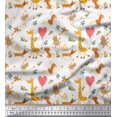 thumbnail image 1 of Soimoi Modal Satin Fabric Balloon,Floral & Cute Animals Cartoon Print Fabric by Yard 42 Inch Wide, 1 of 3
