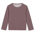 thumbnail image 5 of MeetoTime Girls Long Sleeve Tops Crewneck Solid Color Dressy Tunic Tops Children's Pullover Undershirt, 5 of 5