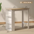 thumbnail image 3 of HOMCOM Bar Table Counter Height Dining Table with 3 Shelves, White, 3 of 10