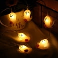 thumbnail image 2 of 2Pcs Halloween String Lights 21LED Skeleton Pumpkin Ghost Bat Hanging Fairy String Lights Waterproof Battery Powered Halloween Decoration String Lamps for Window Courtyard, 2 of 8