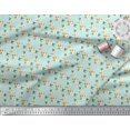 thumbnail image 2 of Soimoi Vert Velours Feuilles & Anémone Imprimé Floral Tissu par Yard 58 Pouces de Large, 2 of 5