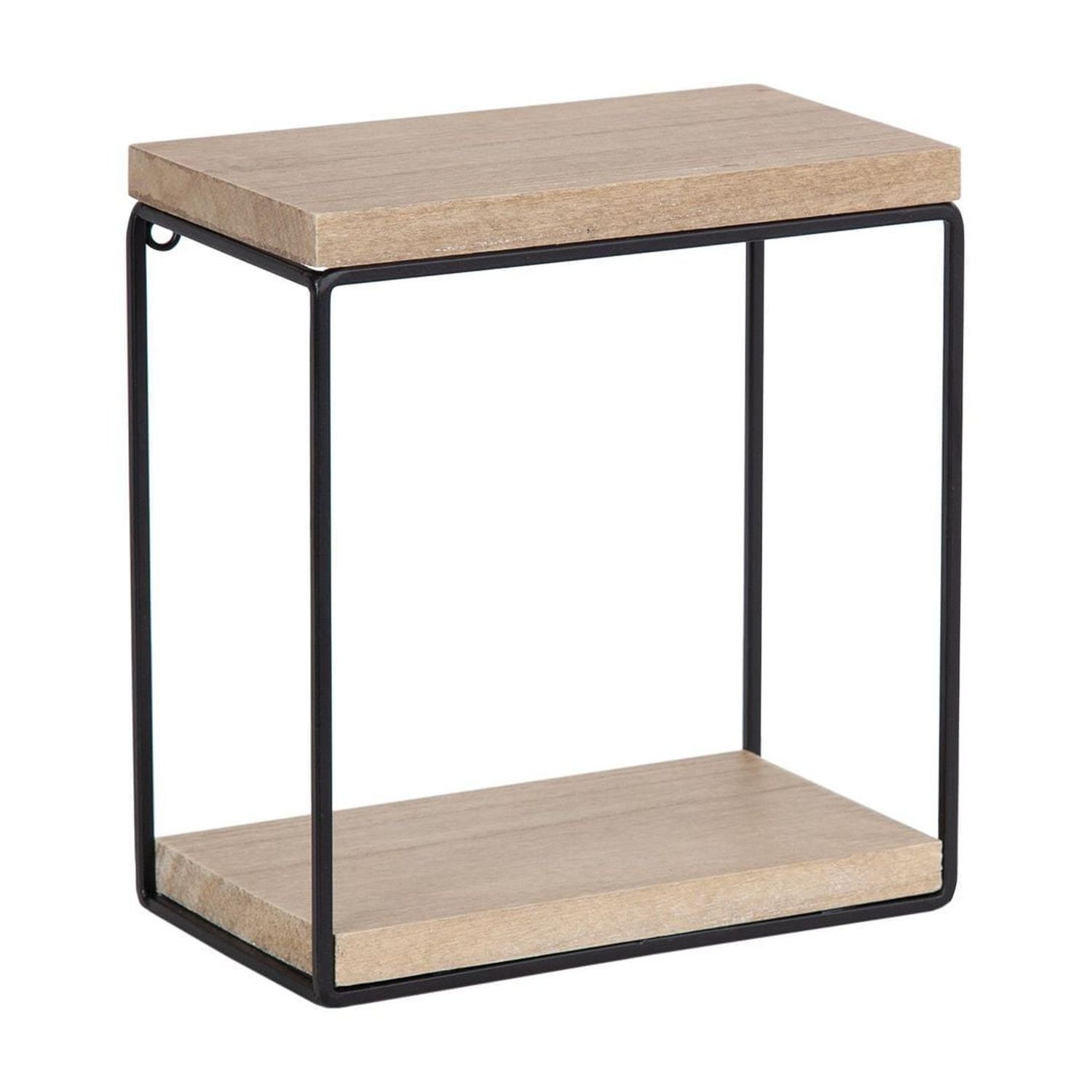 Hometrends Boxton Wood and Metal Floating Wall Shelf Set, Set of 2