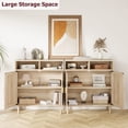 thumbnail image 4 of Ensemble de 2 Buffets en Rotin, Bahut de Cuisine avec Rangement, Armoire de Bar à Café d'Accent, Table Console Moderne pour Cuisine, Salle à Manger, Entrée, Salon, 4 of 9