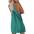 thumbnail image 4 of Yigetop Robe Athlétique avec Shorts! Combinaison-Short Décontractée Élégante Unie pour Femme à Double Poche avec Bretelles Réglables, Robe Barboteuse Transparente 3TG, 4 of 4