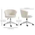 thumbnail image 3 of Vinsetto Chaise de Bureau Duveteuse à Hauteur Réglable, Sans Accoudoirs, Blanche, 3 of 10