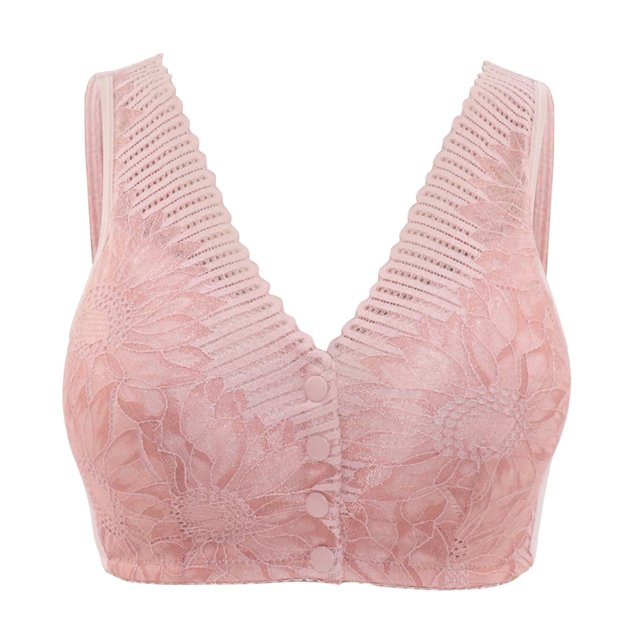 B91xZ Bralettes Sans Couture Triangle Côtelé pour Femmes, Rose 40