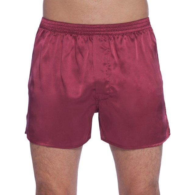 Intimo Boxer en Soie Classique Homme Bordeaux