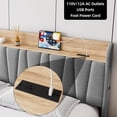 thumbnail image 4 of Upholstered Bed Frame with Storage Headboard and Charging Station, Platform Bed Frame with Drawers, Heavy Duty, No Box Spring Needed, Easy Assembly, Grey, Queen Size, 4 of 6