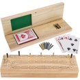 thumbnail image 1 of WE Games Wooden Travel Cribbage Board Game Set, Continuous 3 Track for 2-3 Players, 1 of 11