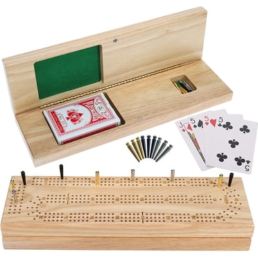 WE Games Ensemble de Jeu de Cribbage de Voyage en Bois, Continu à 3 Pistes pour 2-3 Joueurs