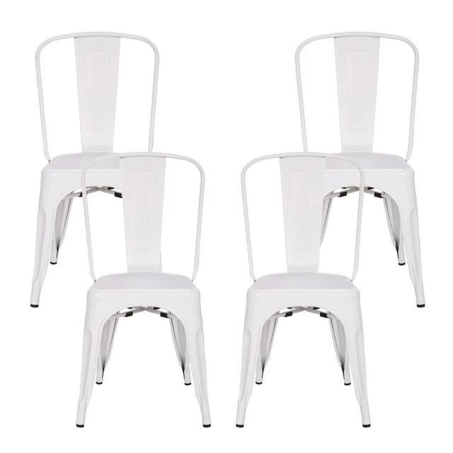 Heavenly Collection Chaises de Salle à Manger en Métal Blanc