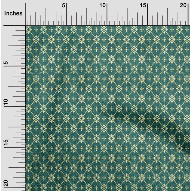 oneOone Tissu Georgette Viscose à Carreaux Kasuri Imprimé Tissu d'Artisanat BTY 42 Pouces de Large