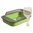 thumbnail image 3 of Bac à Litière pour Chat Robuste Semi-Fermé Bac à Sable pour Chat Anti-Éclaboussures Clair et Vert, 3 of 9