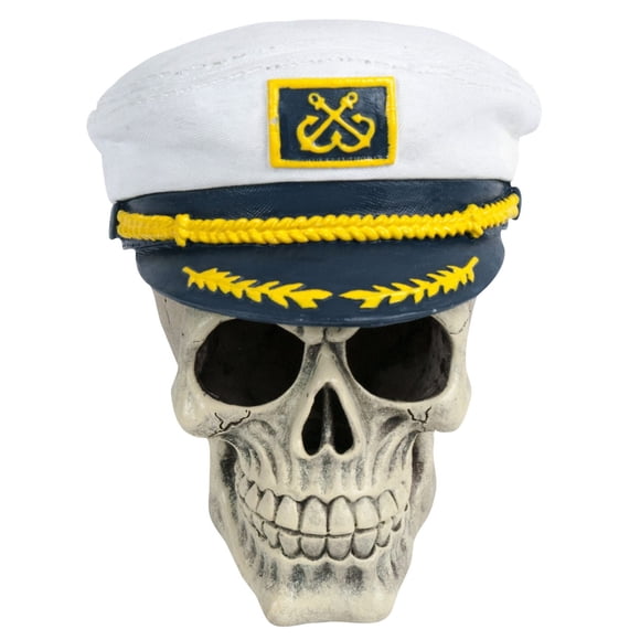 Penn-Plax Deco-Replica – Décoration d'aquarium Captain Skull avec trous de nage – Grande taille