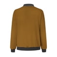 thumbnail image 4 of EQWLJWE Liquidation d'Économies d'Été! Veste Bomber de Baseball Zippée à Poches Unie Décontractée pour Femmes, Manteau, 4 of 5