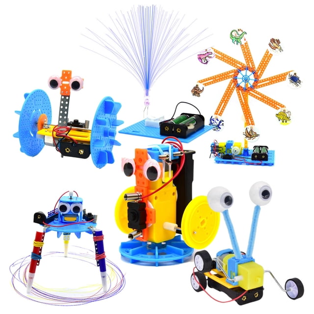 DIY Robot Construction Kit for Kids, Electronic Science Engineering STEM Project Toy, Educational Building Robot Toy for Boys Girls, Easter Gift for Ages 4-12