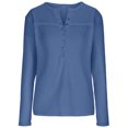 thumbnail image 5 of Yuyuzo Womens Long Sleeve Fall Tops Half Button V Neck Loose Fitted Shirts Comfy Textured Blouses, 5 of 5