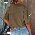 thumbnail image 4 of Plebaso Womens Cropped T-Shirts Short Sleeve Round Neck Tshirts Solid Color Casual Loose Basic Tops Tees, 4 of 6