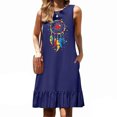 thumbnail image 1 of Ovzne Robes d'Été pour Femmes 2025 Robe Mode Femmes Imprimé Col Rond Sans Manches Poche Jupe Plissée Robe à Empiècements Robe de Printemps Imprimée Liquidation, 1 of 6