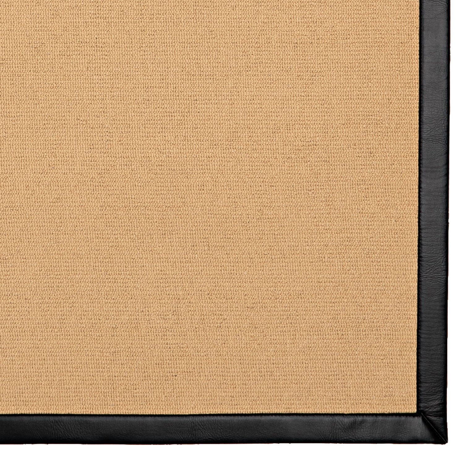 Tapis d'appoint Athena sisal et PU noir 1 pi 10 po x 2 pi 10 po