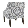 thumbnail image 2 of HomePop by Kinfine Fabric Upholstered Chair - Swoop Arm Accent Chair, Suri Blue Pattern, 2 of 5