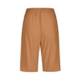 thumbnail image 5 of Timegard Womens Plus Size Shorts Elastic Waisted Drawstring Lightweight Casual Knee Length Shorts with Pockets, 5 of 5