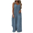 thumbnail image 1 of Wlynlyn Combinaisons Grande Taille pour Femmes Combinaisons Sans Manches Col en V Pantalons Larges Taille TG, 1 of 7