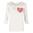 thumbnail image 4 of Penkiiy Chemises de la Saint-Valentin pour Femmes Décontractées Manches 3/4 Col Rond Blouses Imprimé Mignon Tuniques Tops 2025 3TG Multicolore, 4 of 5