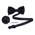 thumbnail image 2 of Nœuds Papillon en Soie pour Garçons, Formels, Unis, Longueur Ajustable, Noir, 2 of 5