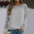 thumbnail image 2 of SNKSDGM Chandail pour Femmes Chandails Courts pour Femmes Femmes Quotidien Maison Extérieur Entraînement Manches Longues T-Shirt Col Rond Haut Chandail Imprimé Blouse de Rue Mode Urbaine TTTG, 2 of 5