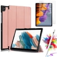 thumbnail image 1 of Folio Case With Screen protector & Stylus Pen for Samsung Galaxy Tab S10 Lite/ S10 FE/ S9 FE 5G 10.9 Inch/Tab S9 11 Inch Case Tempered Glass Multi-Angle Protective Cover - Rose Gold, 1 of 5