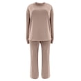 thumbnail image 4 of Wensltd Ensemble à Capuchon pour Femmes Couleur Unie Décontracté Col Ras du Cou Manches Longues Haut et Pantalon, 4 of 7