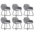 thumbnail image 1 of vidaXL Dining Chairs 6 pcs Light Grey Fabric, 1 of 5