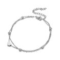 thumbnail image 1 of Leaves & Heart Anklet Foot Chain Boho Beach Beads Silver plated, 1 of 8