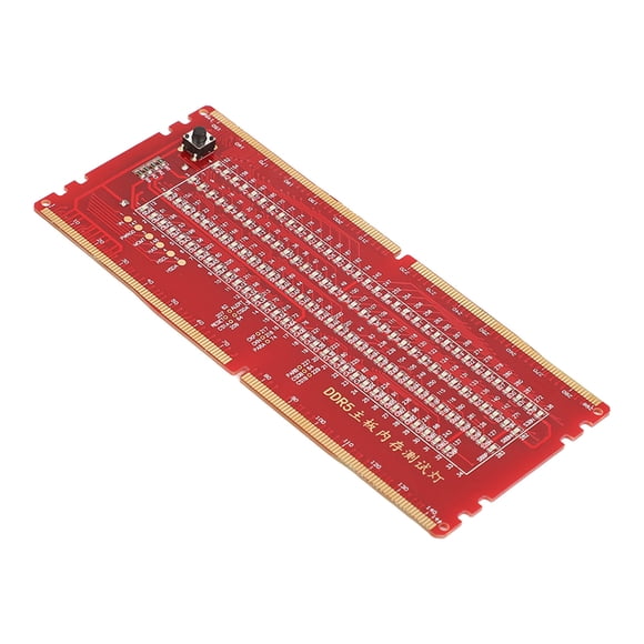 YAHHU DDR5 RAM Memory Slot Tester Card with LED Light Portable Red 1 Pack (18.00 cm x 12.00 cm / 7.09 in x 4.72 in)