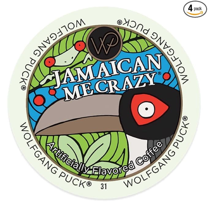 Wolfgang Puck Coffee, Keurig KCups for Keurig Brewers,  Jamaican Me Crazy, 96 Count (Pack of 4)