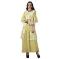 thumbnail image 3 of Moomaya Printed High Low Crop Top Kurti Palazzo Set Ethnic Indian Clothing Set For Womens, 3 of 8