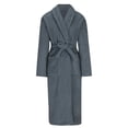 thumbnail image 2 of ShomPort Men's Fleece Pajamas Long Sleeve Open Front Textured Bathrobes Solid Color Fall Winter Warm Casual Robes with Pockets, 2 of 5