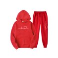 thumbnail image 1 of Bellella Ladies Tracksuit Sets Long Sleeve Sweatsuits Drawstring Two Piece Outfit Jogger Set Sweatshirts And Sweatpants Red A S, 1 of 2