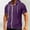 Purple, variant on Men's Casual Short Sleeve Hoodie, Lightweight Polyester Pullover with Turn-Down Collar for Daily Wear